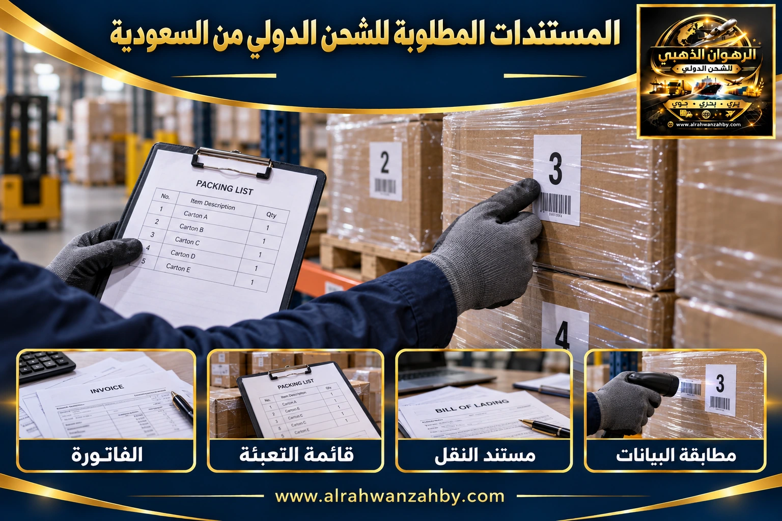 المستندات المطلوبة للشحن الدولي من السعودية — التجهيز والتسليم