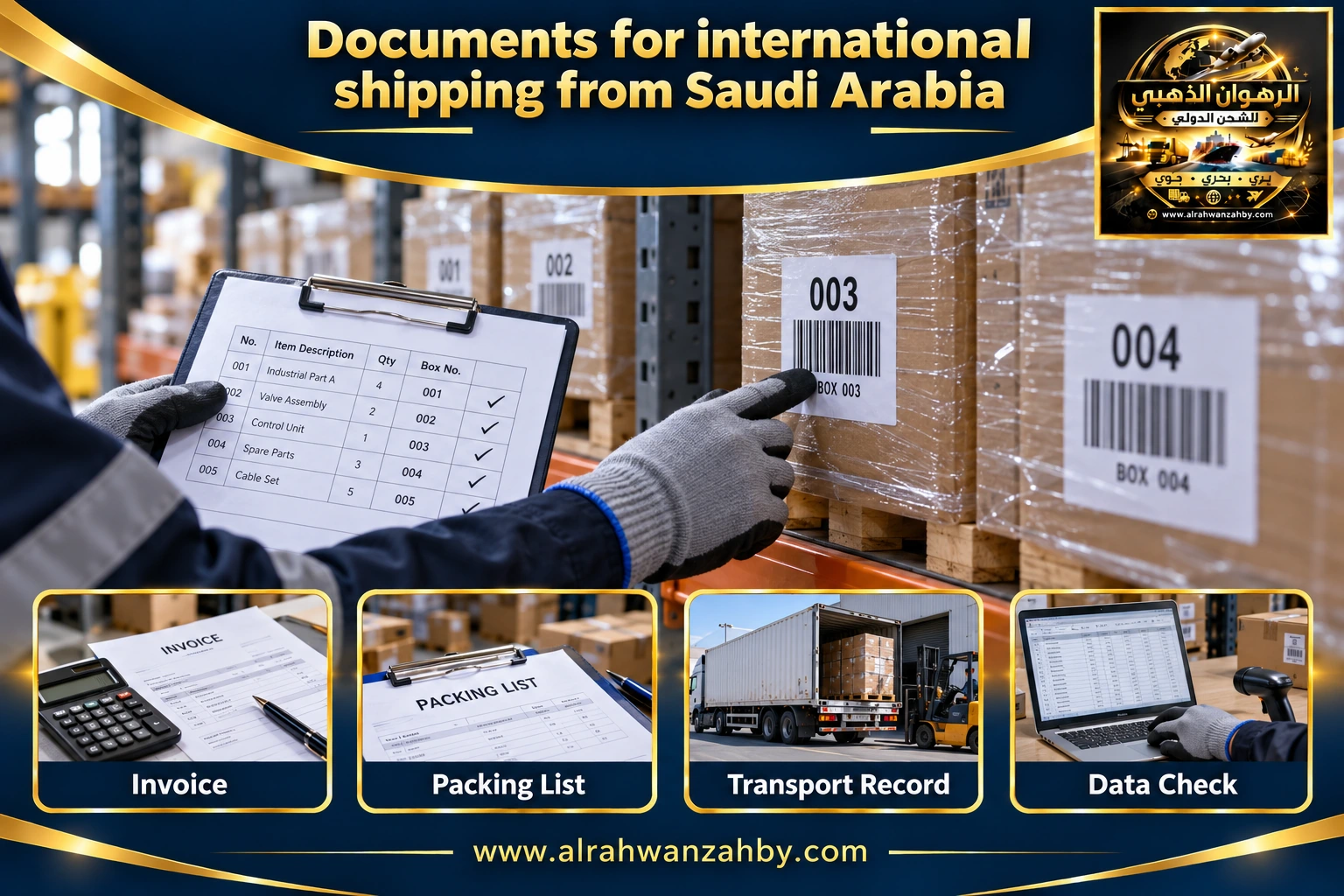 Documents for international shipping from Saudi Arabia — preparation and delivery