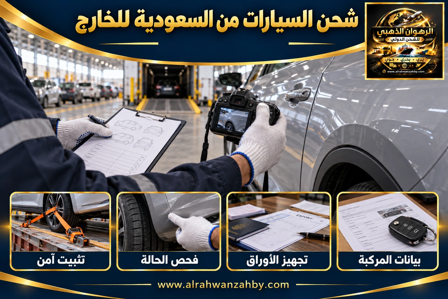 شحن السيارات من السعودية للخارج — التجهيز والتسليم