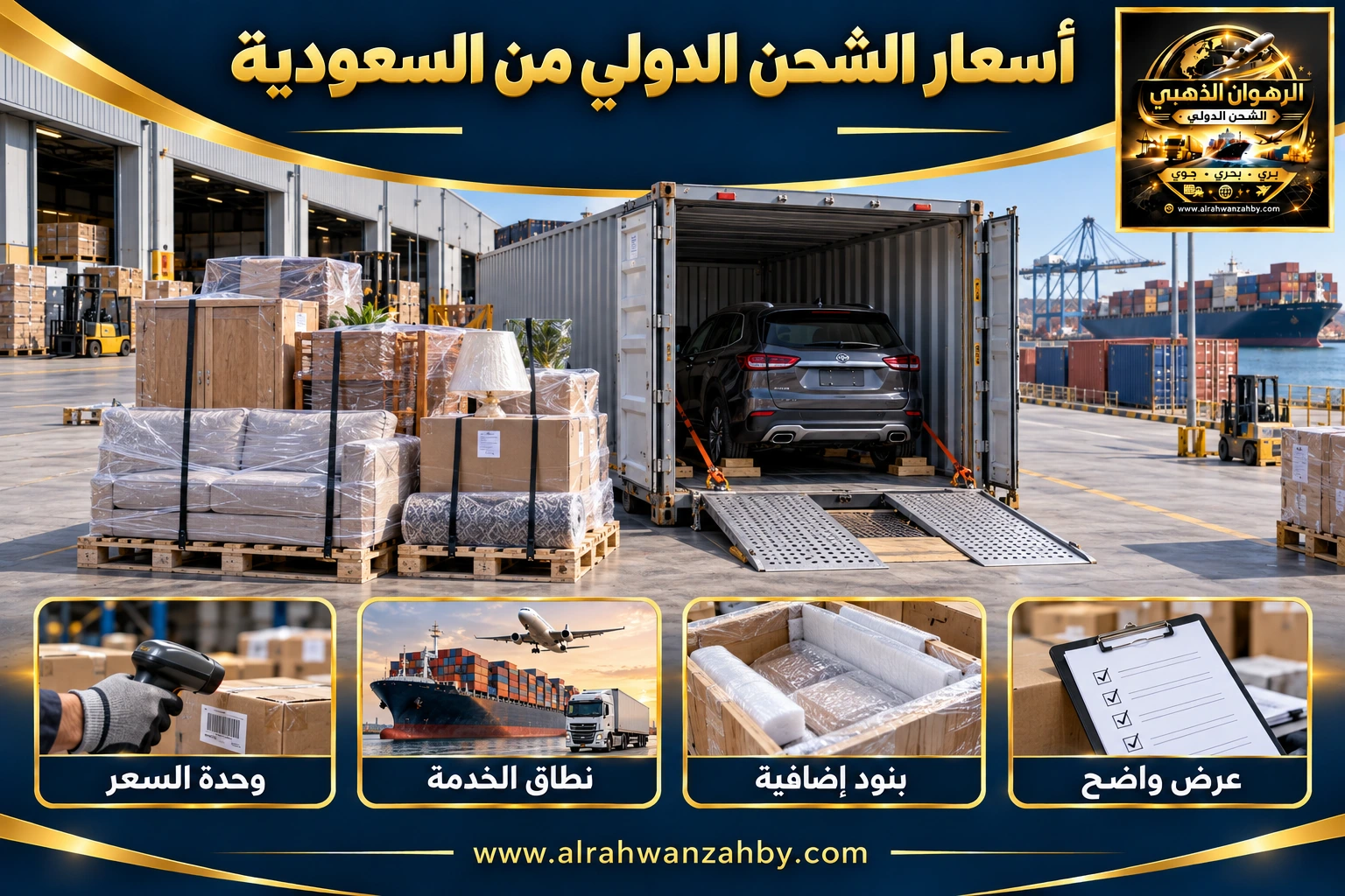 أسعار الشحن الدولي من السعودية — التجهيز والتسليم