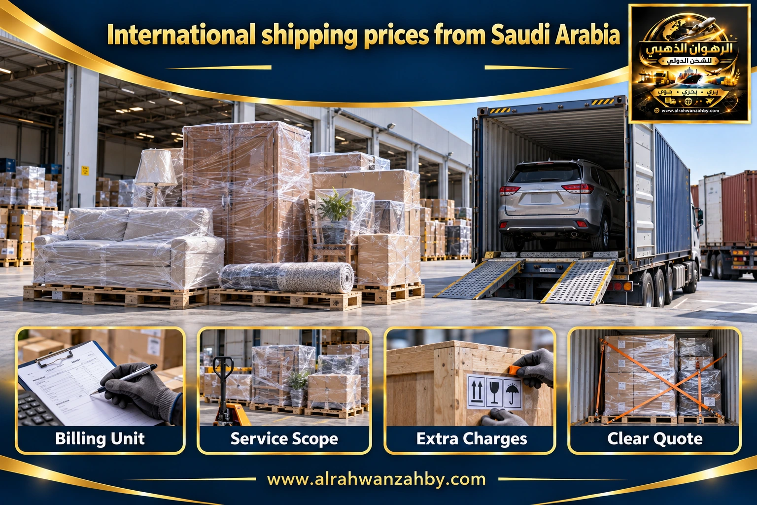 International shipping prices from Saudi Arabia — preparation and delivery