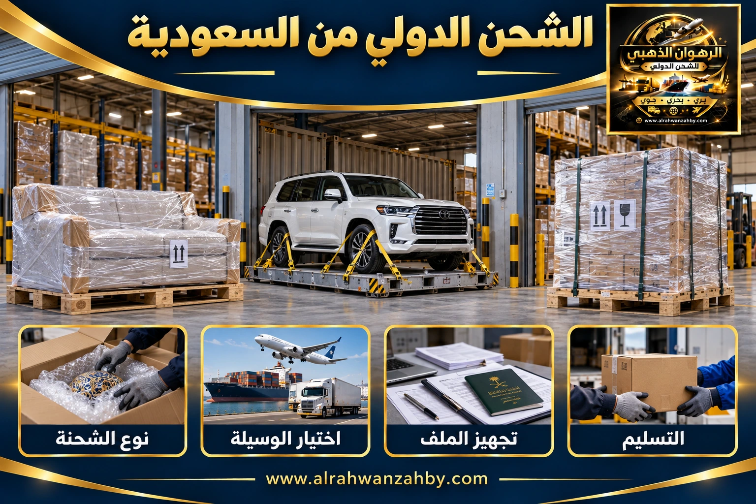 الشحن الدولي من السعودية — التجهيز والتسليم