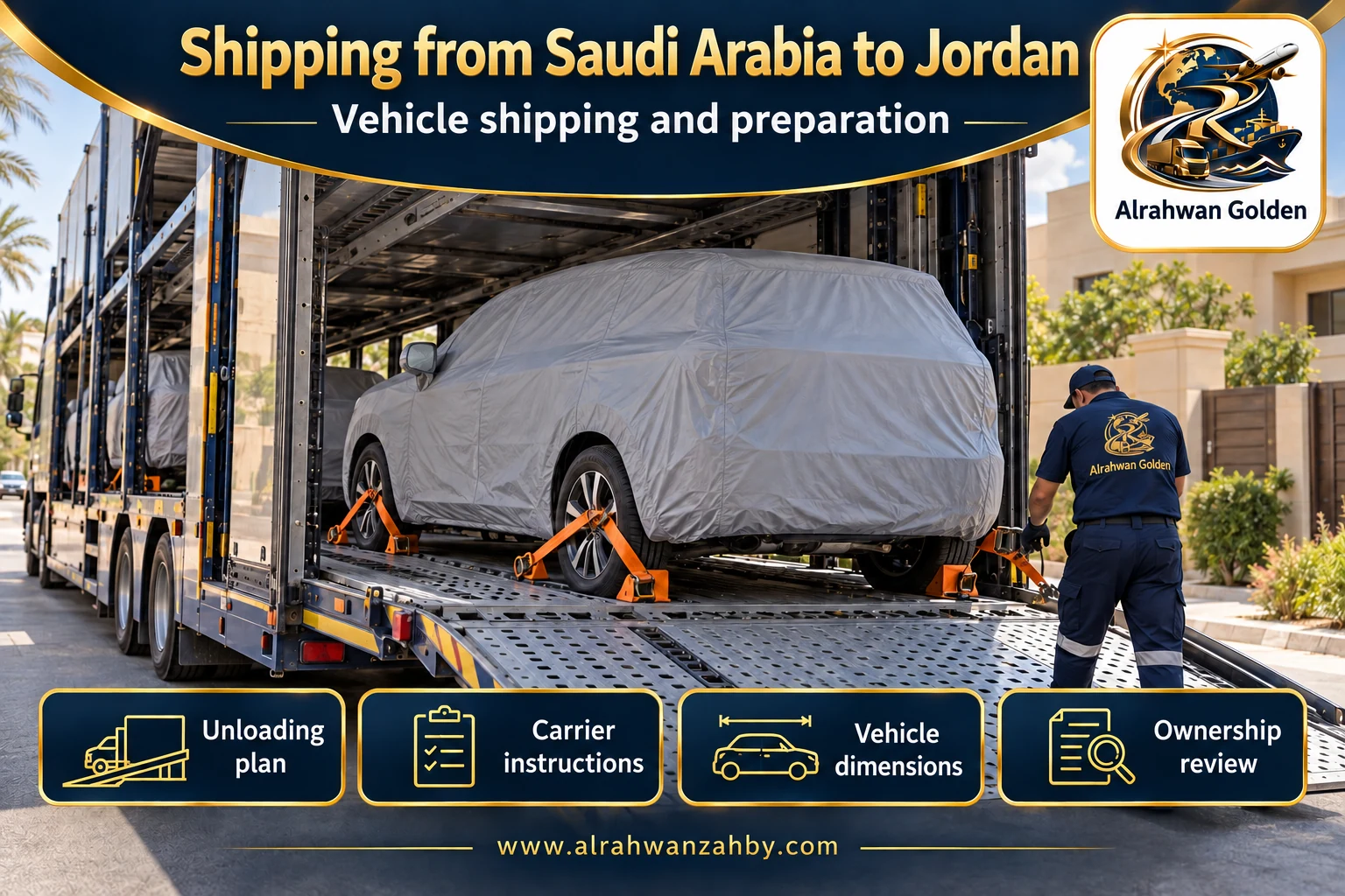 Vehicle shipping and preparation — Shipping from Saudi Arabia to Jordan