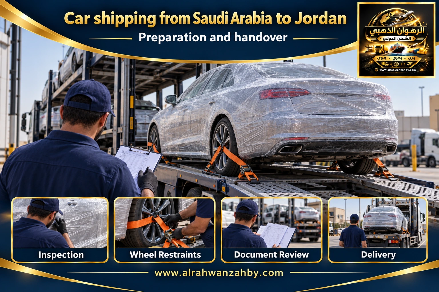 Car shipping from Saudi Arabia to Jordan — preparation and handover