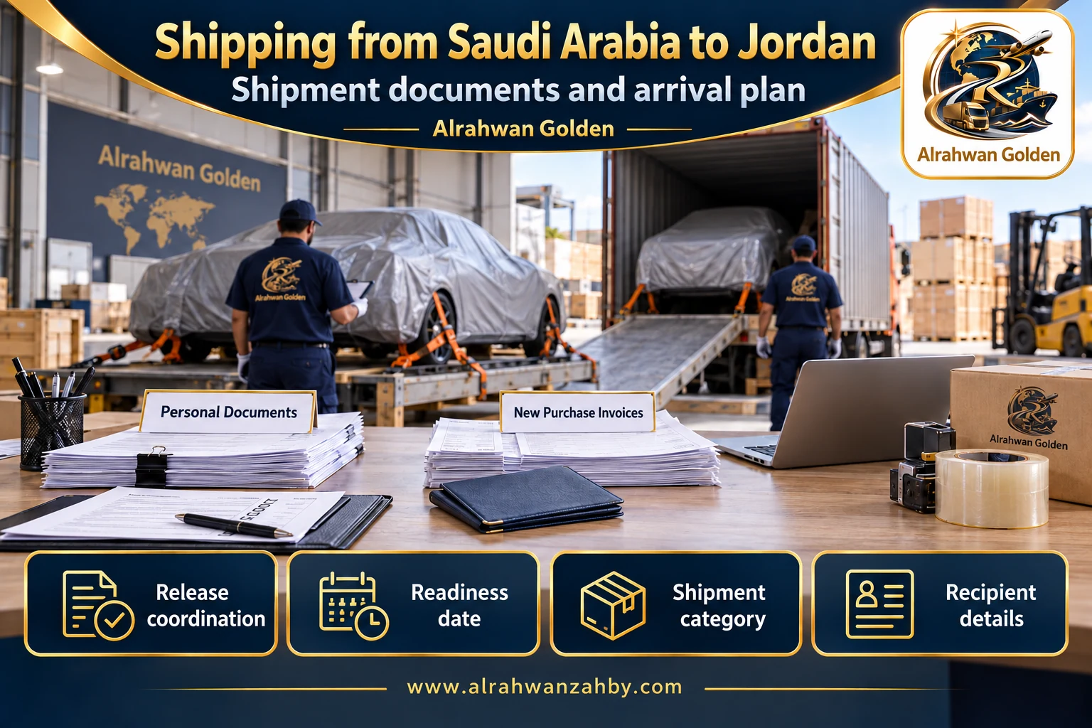 Shipment documents and arrival plan — Shipping from Saudi Arabia to Jordan