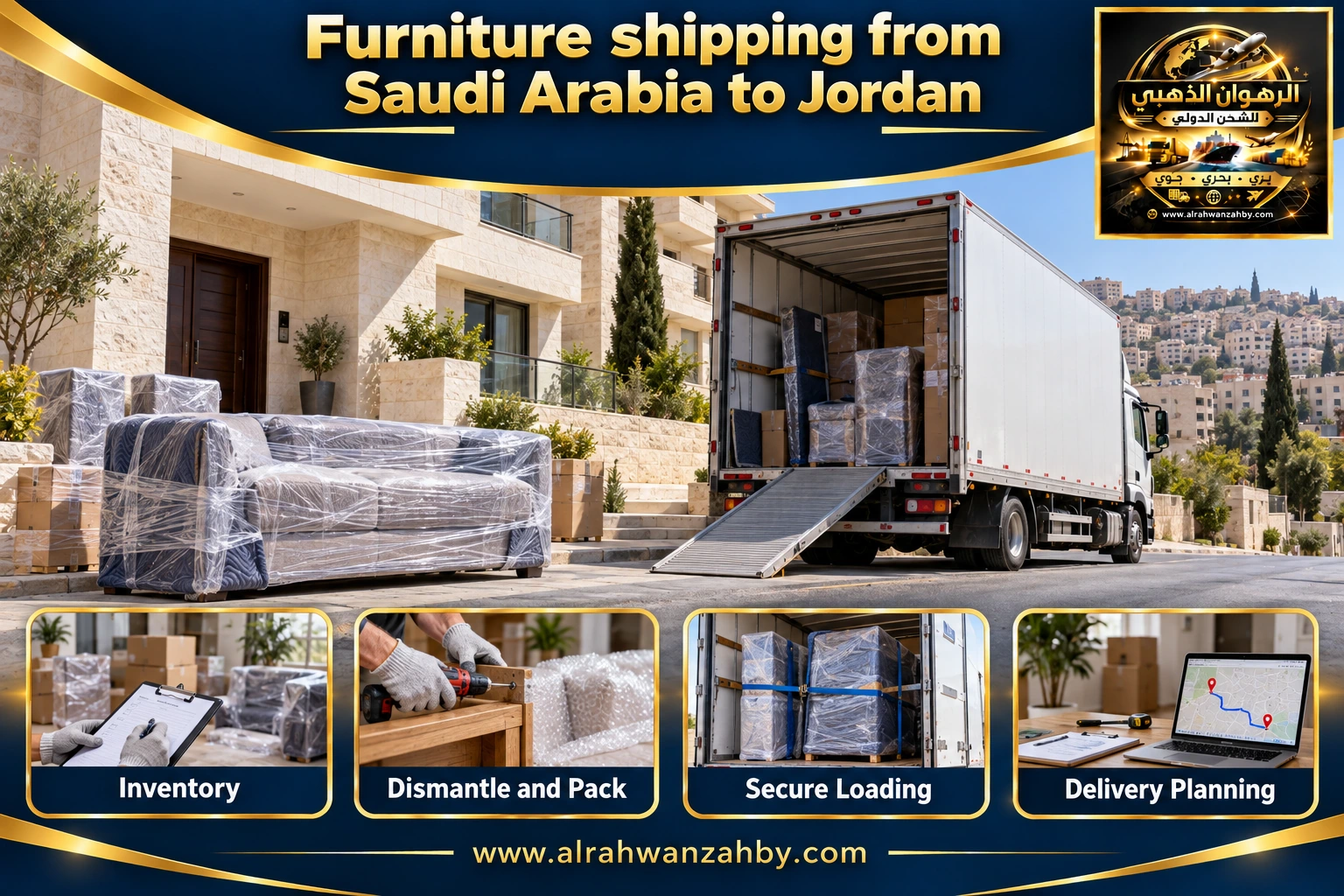 Furniture shipping from Saudi Arabia to Jordan