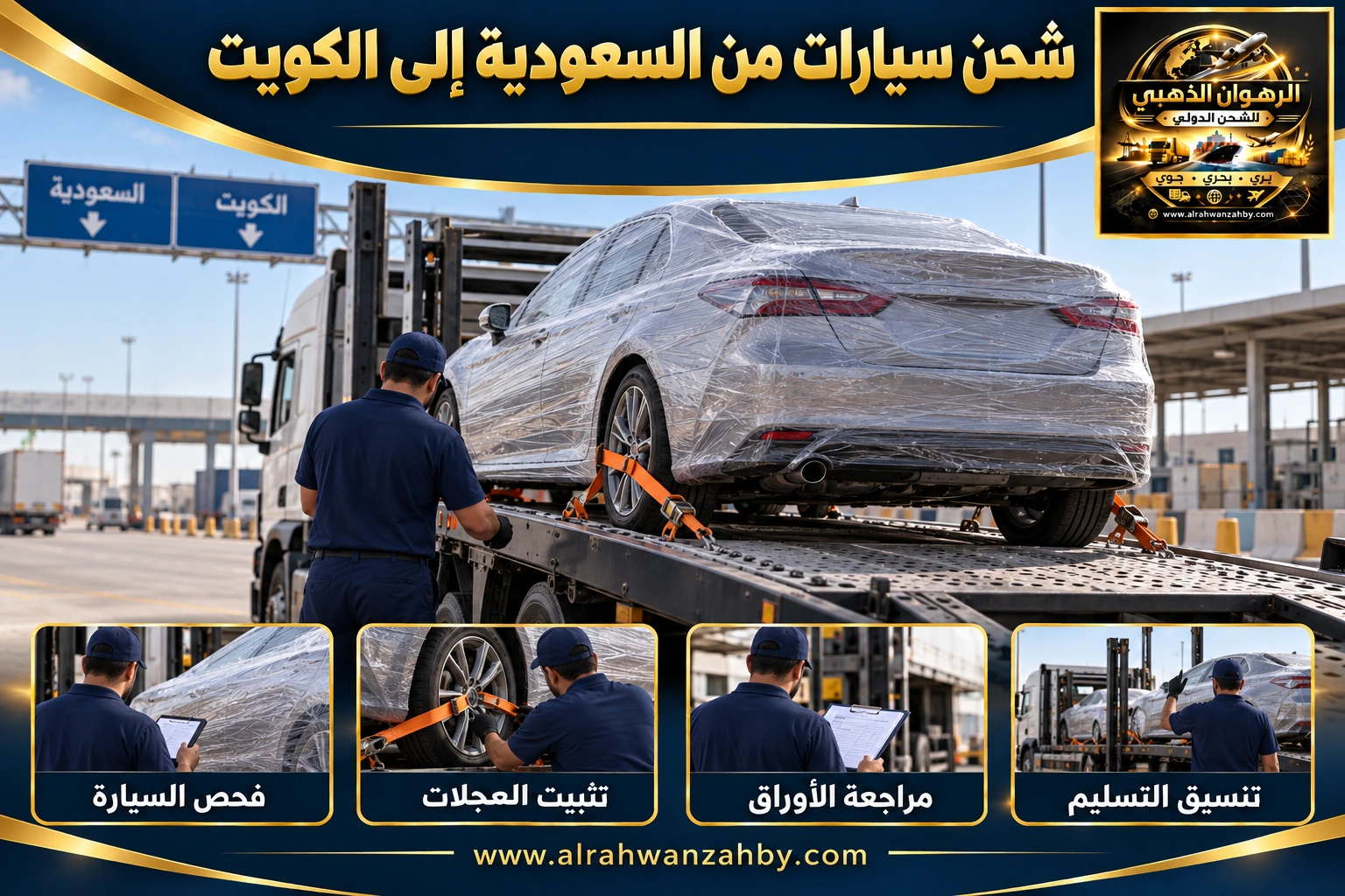 شحن سيارات من السعودية إلى الكويت