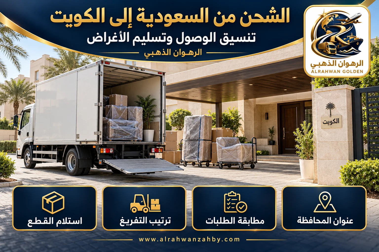 تنسيق الوصول وتسليم الأغراض، الشحن من السعودية إلى الكويت