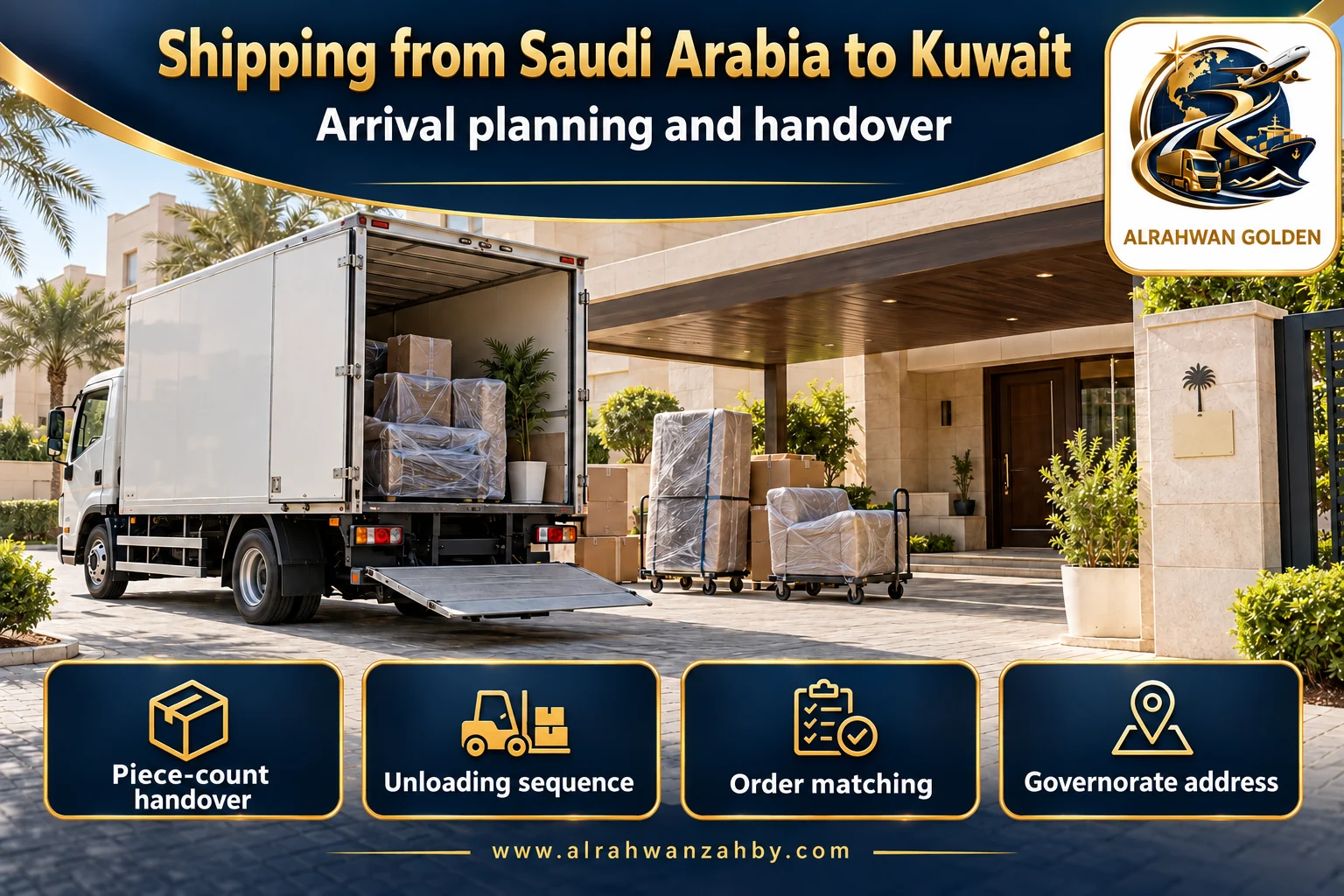 Arrival planning and handover — Shipping from Saudi Arabia to Kuwait