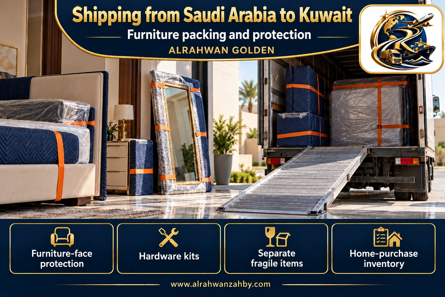 Furniture packing and protection — Shipping from Saudi Arabia to Kuwait