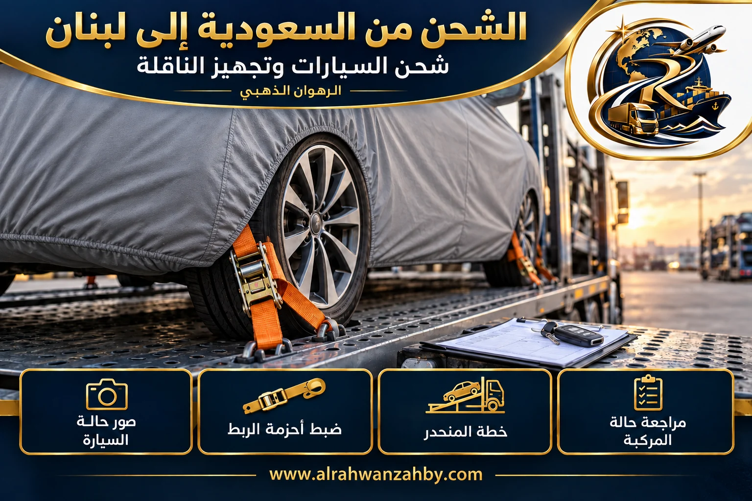 شحن السيارات وتجهيز الناقلة، الشحن من السعودية إلى لبنان