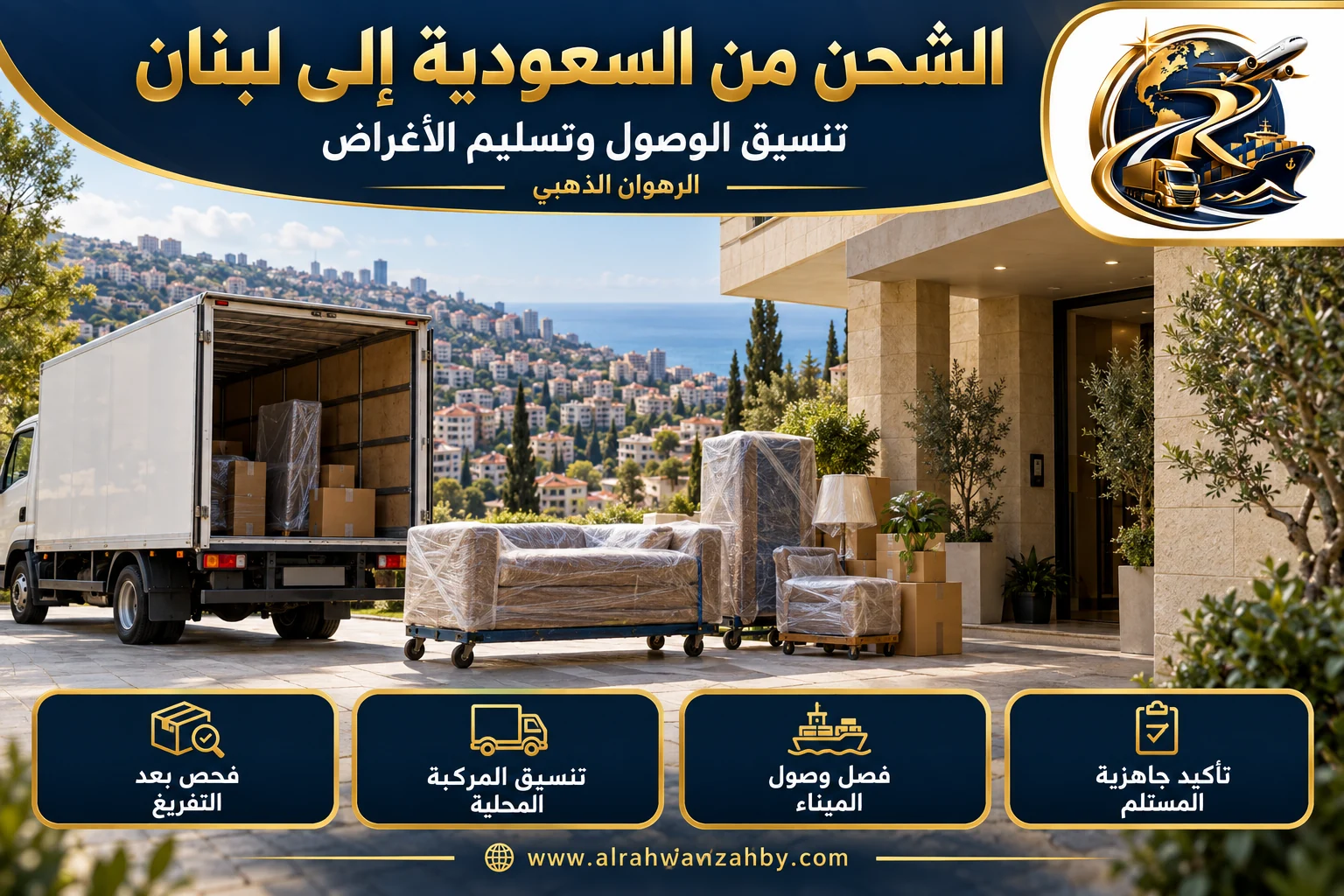 تنسيق الوصول وتسليم الأغراض، الشحن من السعودية إلى لبنان