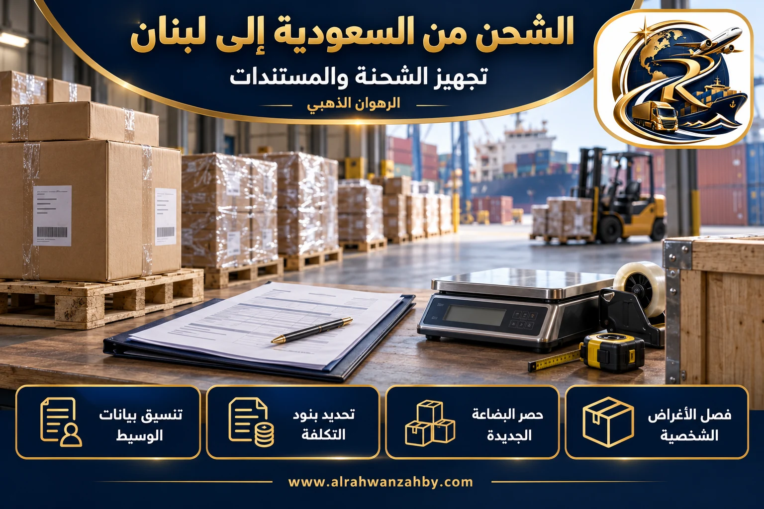 تجهيز الشحنة والمستندات، الشحن من السعودية إلى لبنان