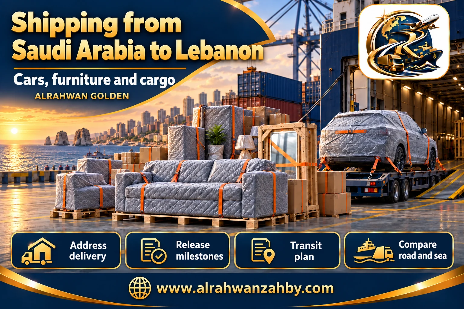 Cars, furniture and cargo — Shipping from Saudi Arabia to Lebanon