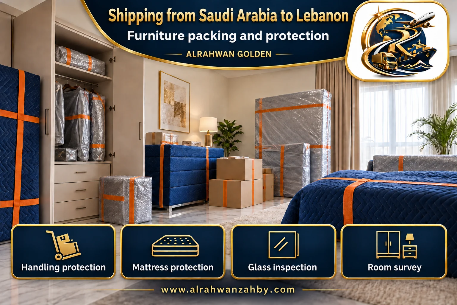 Furniture packing and protection — Shipping from Saudi Arabia to Lebanon