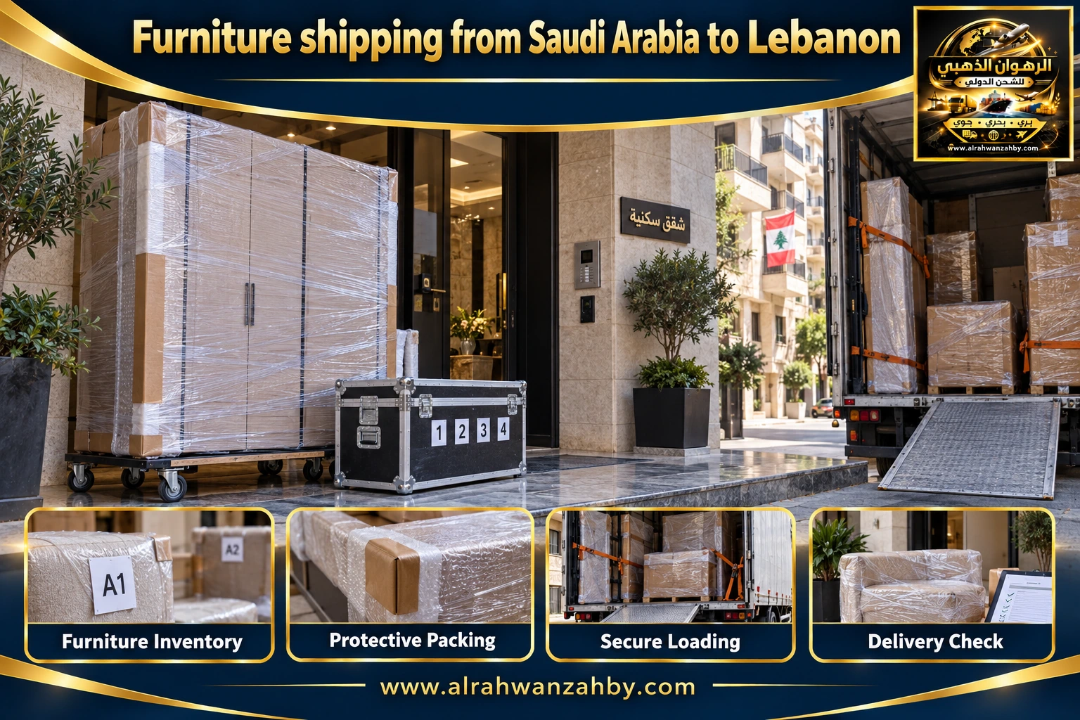 Furniture shipping from Saudi Arabia to Lebanon — preparation and delivery
