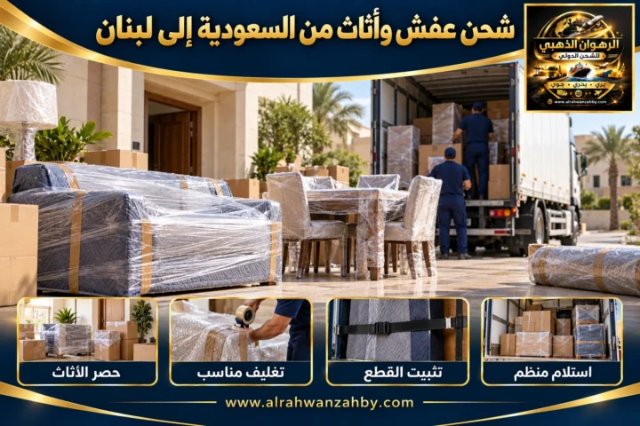 شحن عفش وأثاث من السعودية إلى لبنان