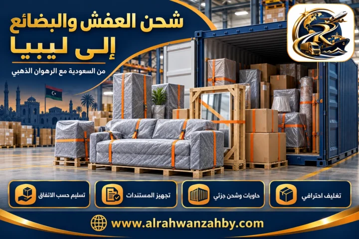 شحن العفش والبضائع إلى ليبيا من السعودية