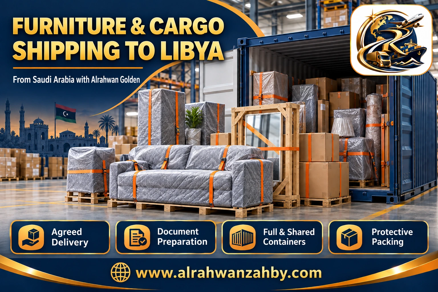 Furniture and cargo shipping to Libya — English feature image