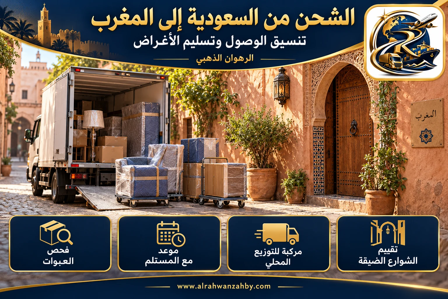 تنسيق الوصول وتسليم الأغراض، الشحن من السعودية إلى المغرب