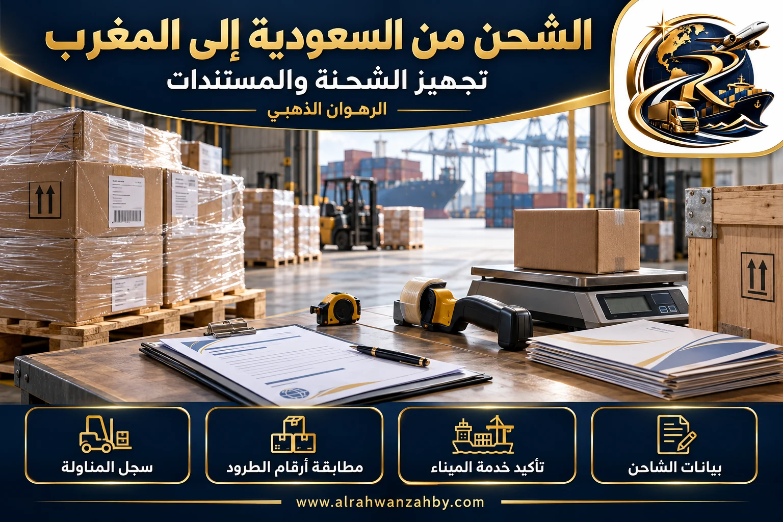تجهيز الشحنة والمستندات، الشحن من السعودية إلى المغرب