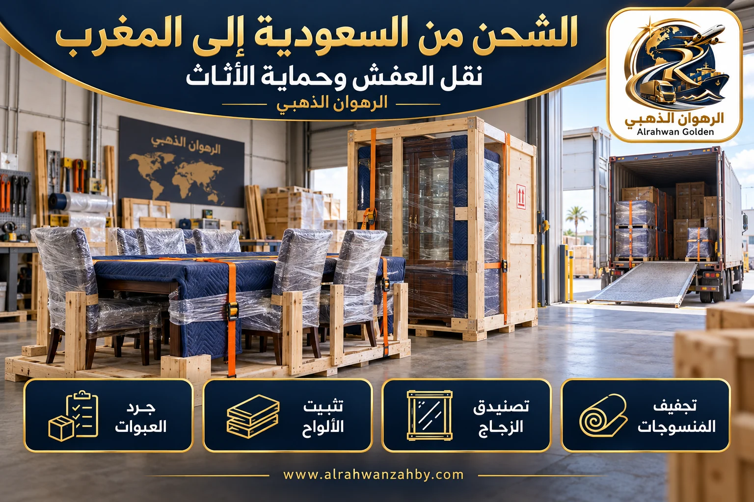 نقل العفش وحماية الأثاث، الشحن من السعودية إلى المغرب
