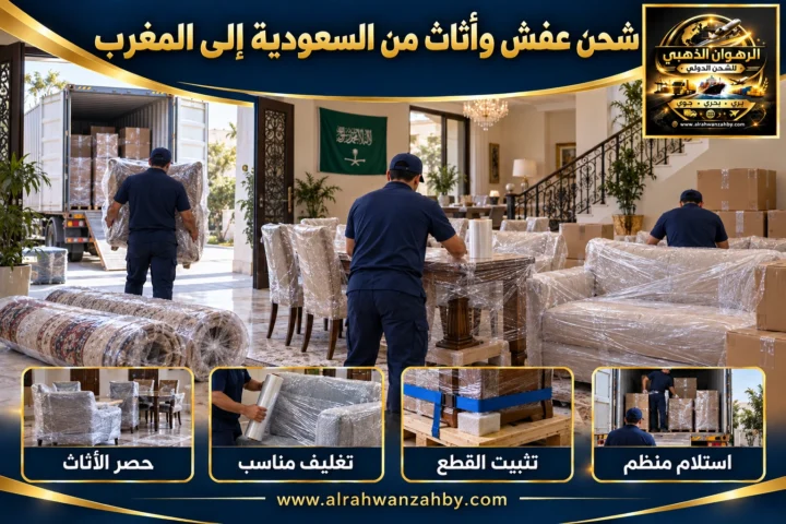 شحن عفش وأثاث من السعودية إلى المغرب