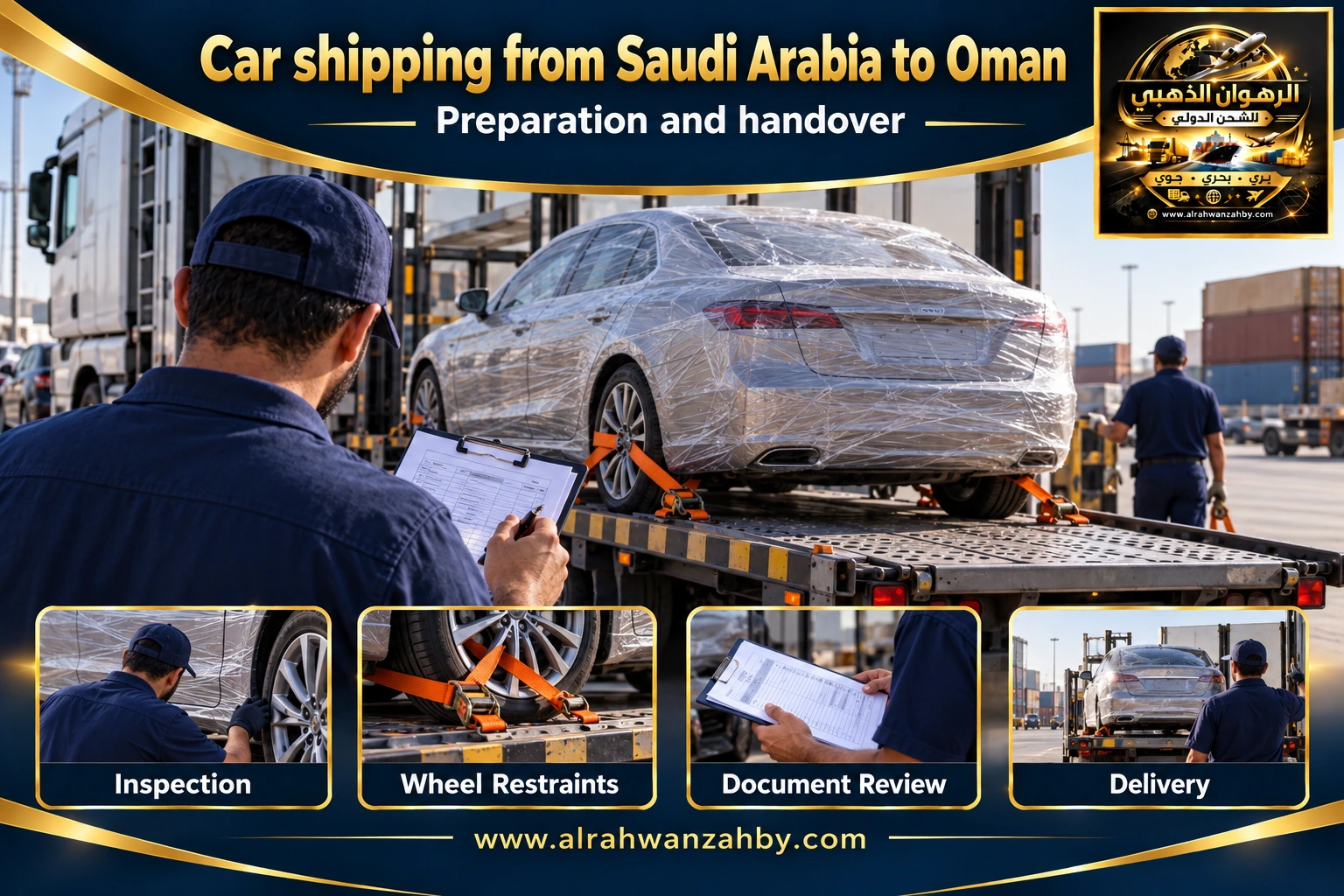 Car shipping from Saudi Arabia to Oman — preparation and handover