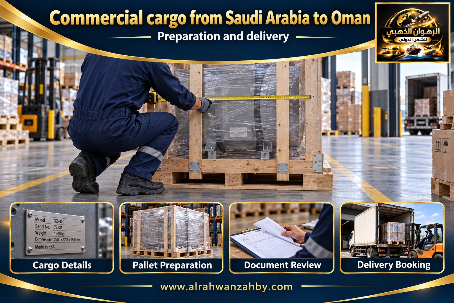 Commercial cargo from Saudi Arabia to Oman — preparation and delivery