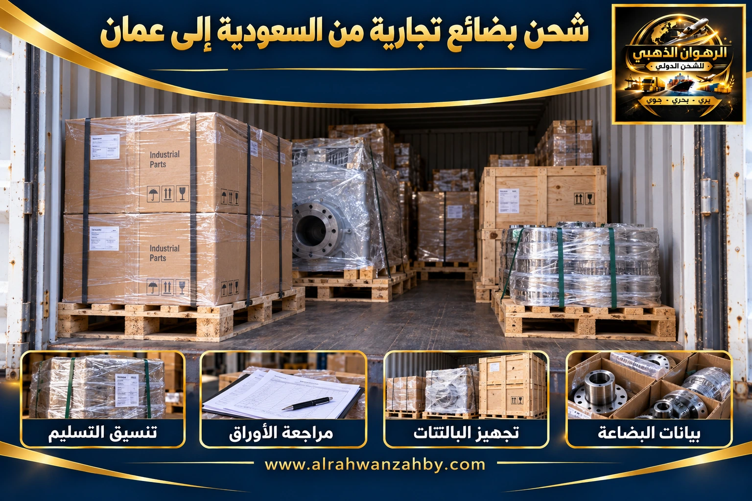 شحن بضائع تجارية من السعودية إلى عمان
