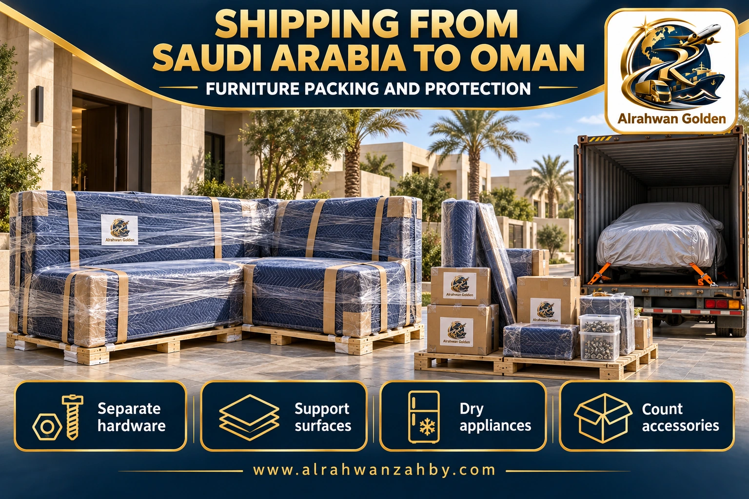 SHIPPING FROM SAUDI ARABIA TO OMAN — FURNITURE PACKING AND PROTECTION