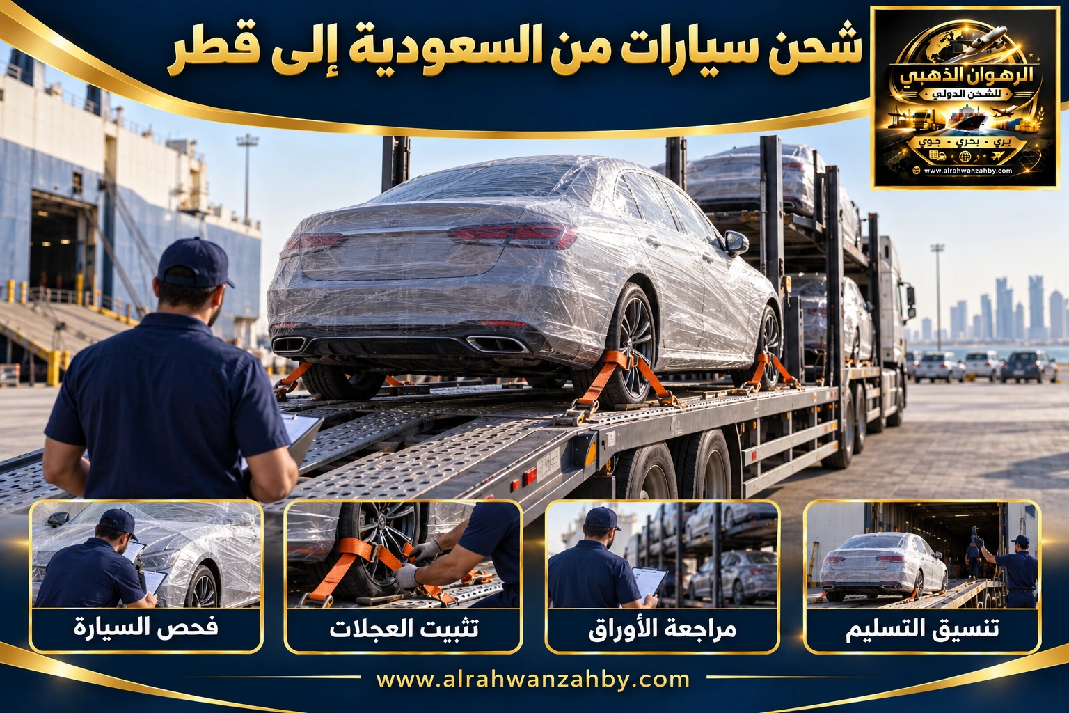 شحن سيارات من السعودية إلى قطر
