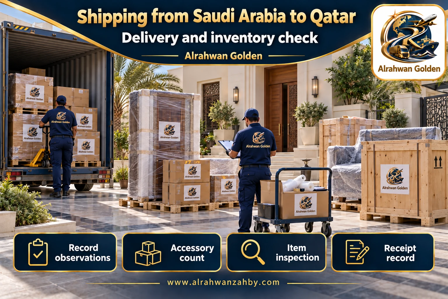 Delivery and inventory check — Shipping from Saudi Arabia to Qatar