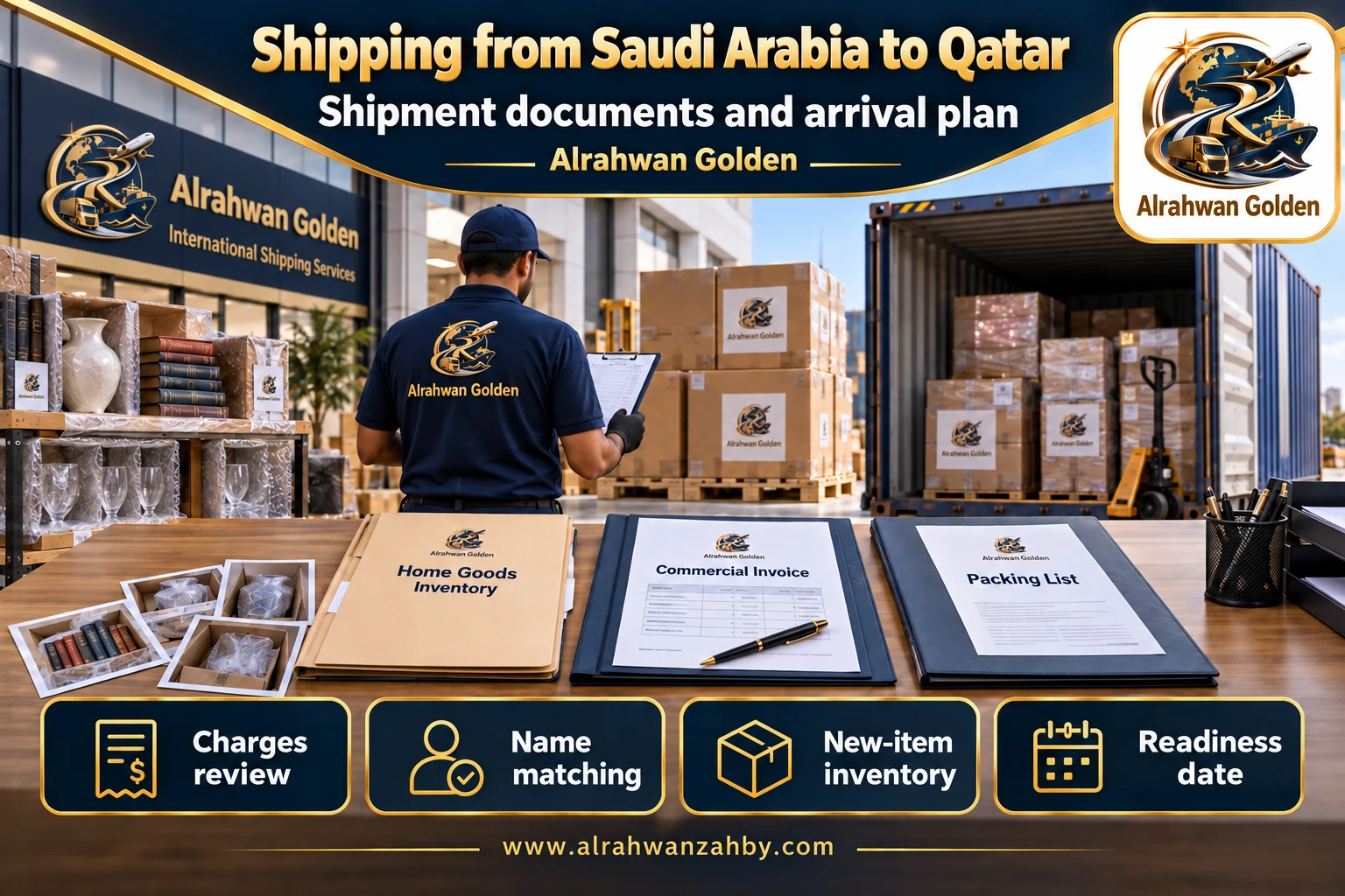 Shipment documents and arrival plan — Shipping from Saudi Arabia to Qatar