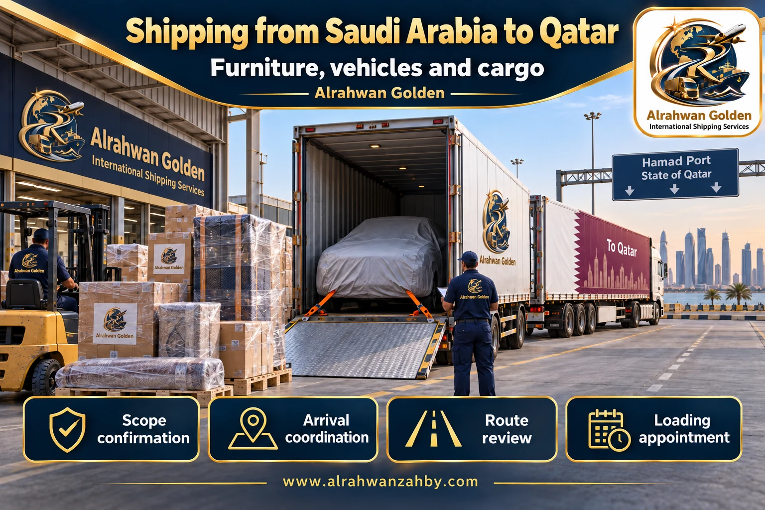 Furniture, vehicles and cargo — Shipping from Saudi Arabia to Qatar