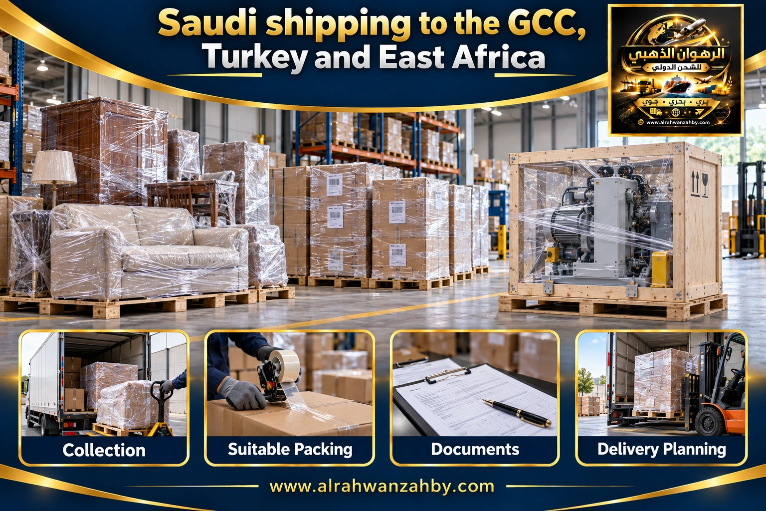 Saudi shipping to the GCC, Turkey and East Africa — preparation and delivery