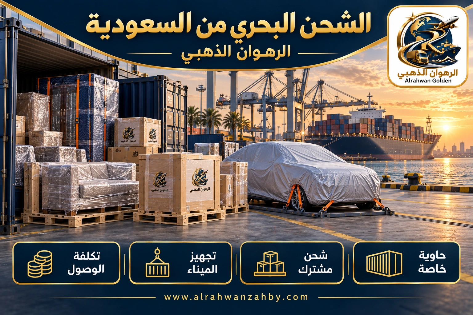 الشحن البحري من السعودية — الرهوان الذهبي