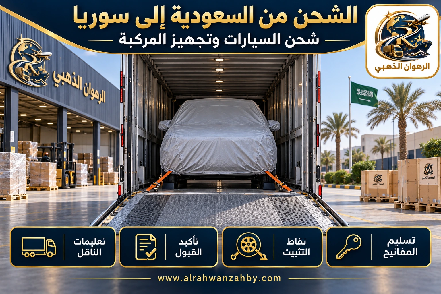 الشحن من السعودية إلى سوريا — شحن السيارات وتجهيز المركبة
