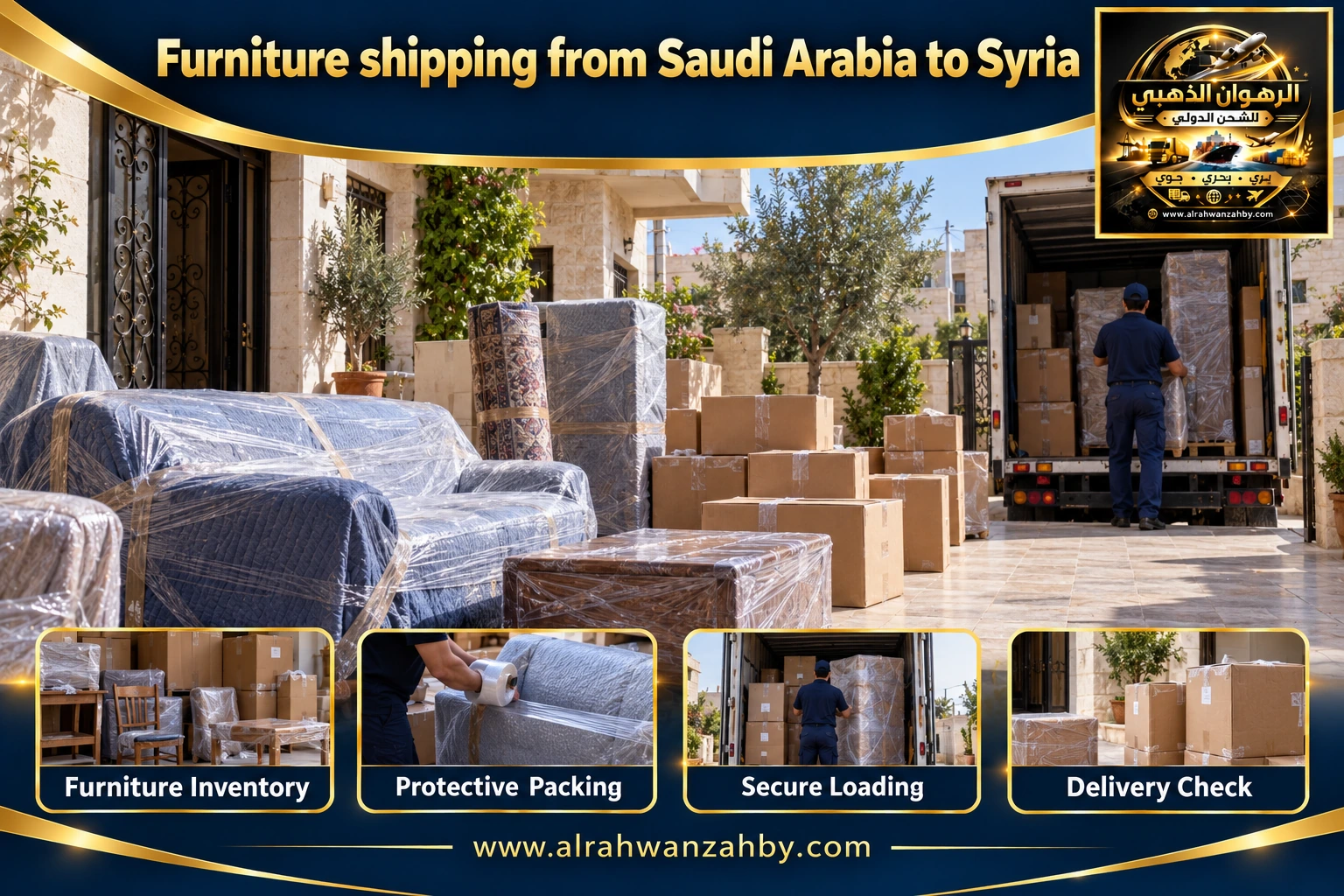 Furniture shipping from Saudi Arabia to Syria — preparation and delivery