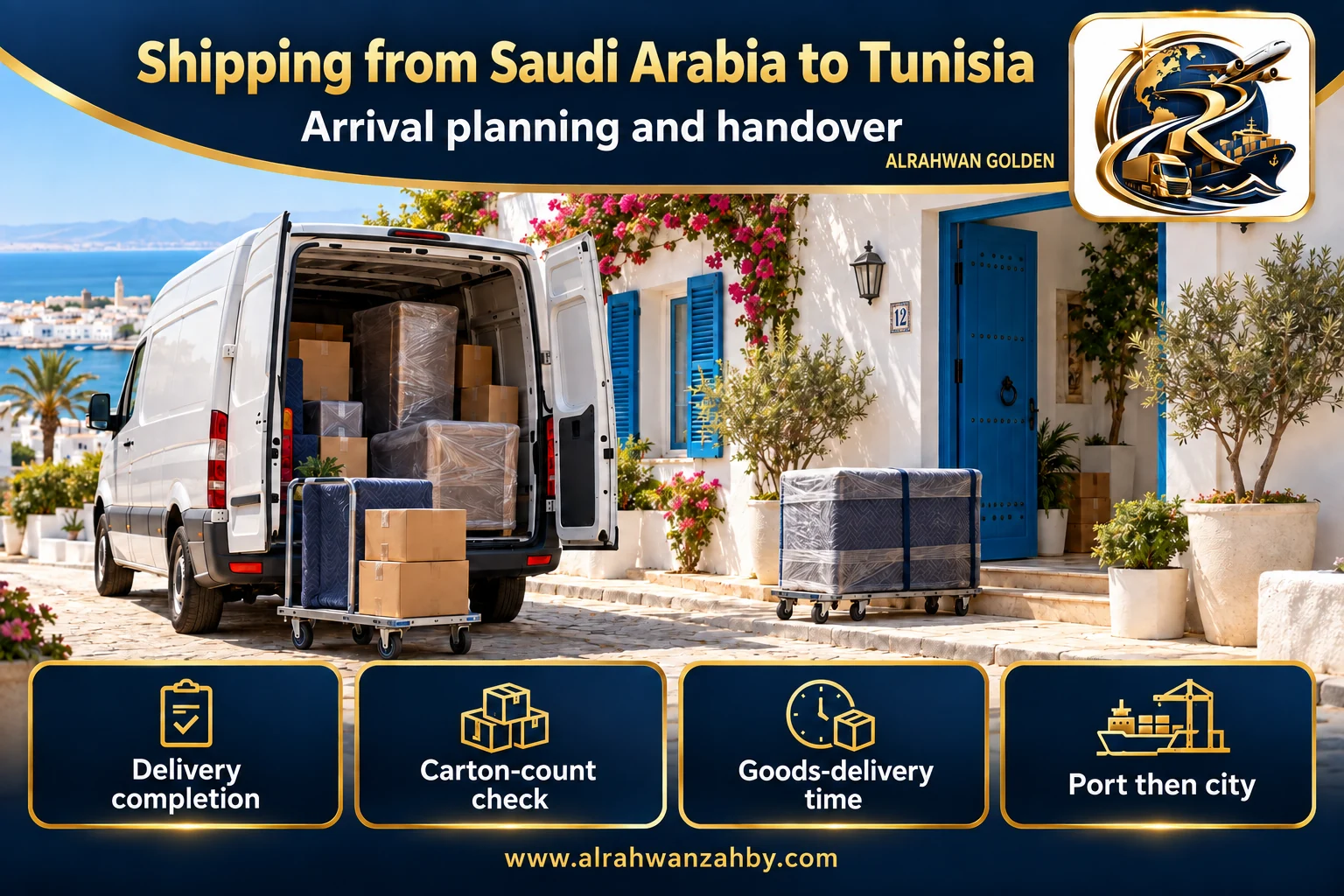 Arrival planning and handover — Shipping from Saudi Arabia to Tunisia