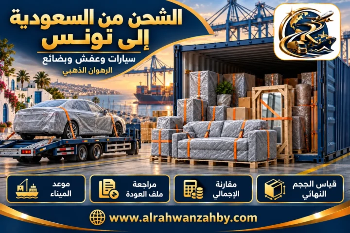 سيارات وعفش وبضائع، الشحن من السعودية إلى تونس