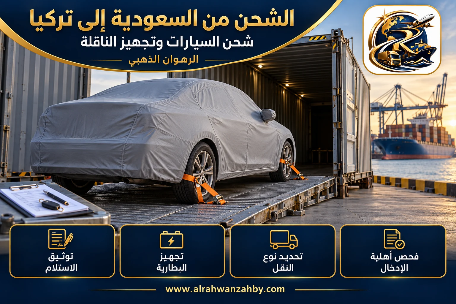 شحن السيارات وتجهيز الناقلة، الشحن من السعودية إلى تركيا