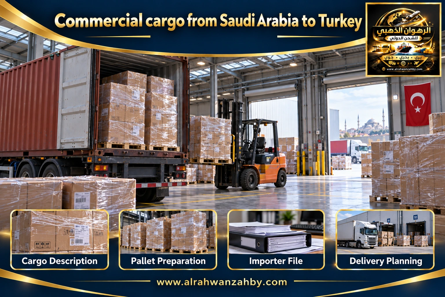 Commercial cargo from Saudi Arabia to Turkey