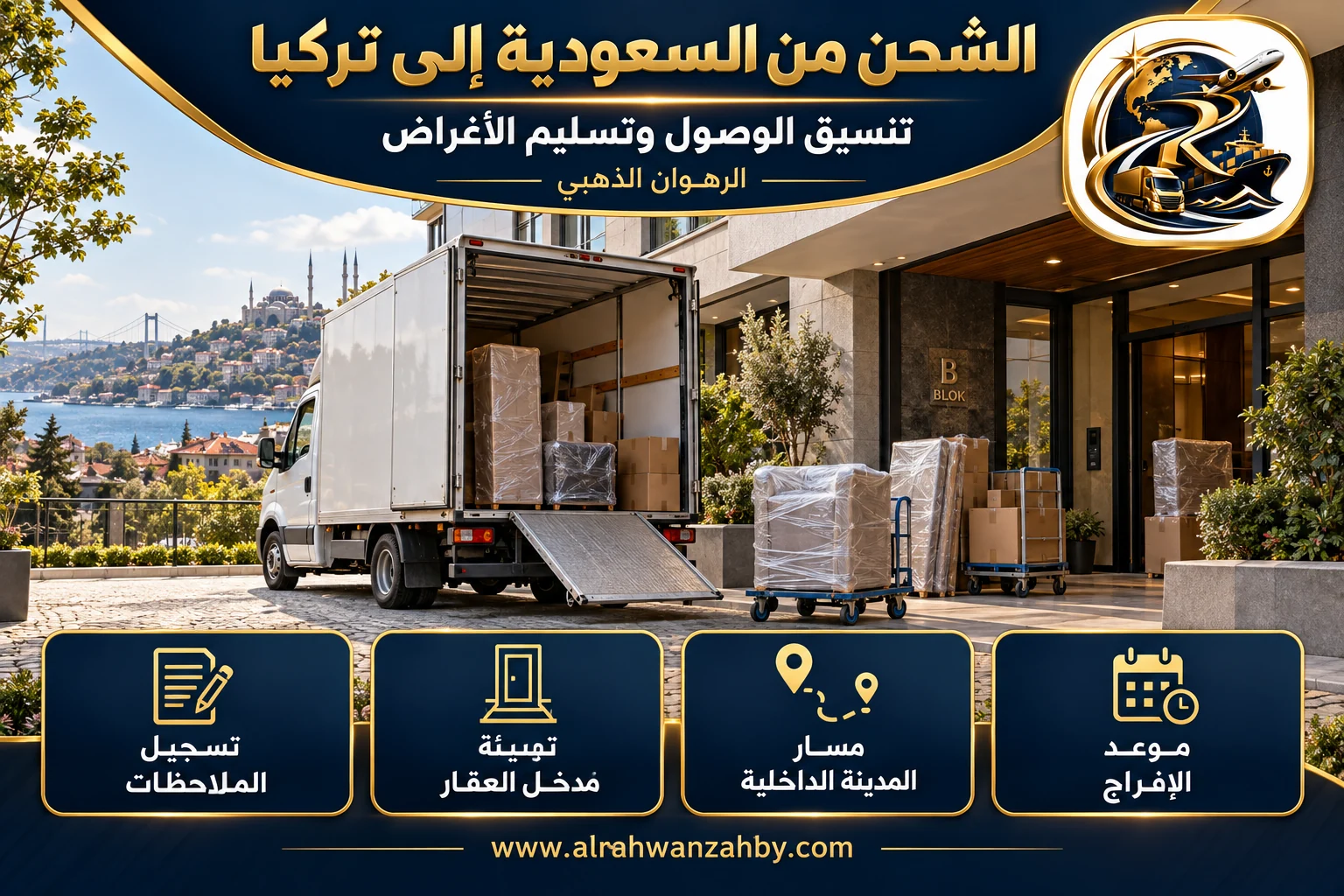 تنسيق الوصول وتسليم الأغراض، الشحن من السعودية إلى تركيا