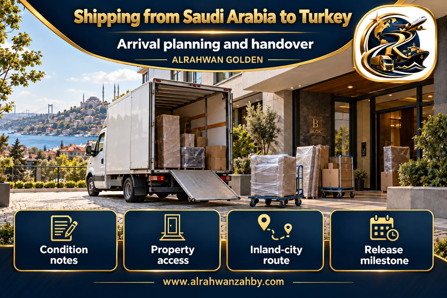 Arrival planning and handover — Shipping from Saudi Arabia to Turkey