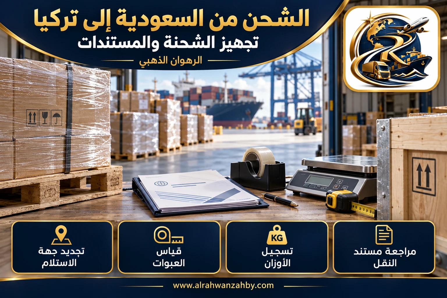 تجهيز الشحنة والمستندات، الشحن من السعودية إلى تركيا