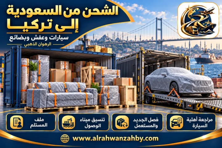 سيارات وعفش وبضائع، الشحن من السعودية إلى تركيا
