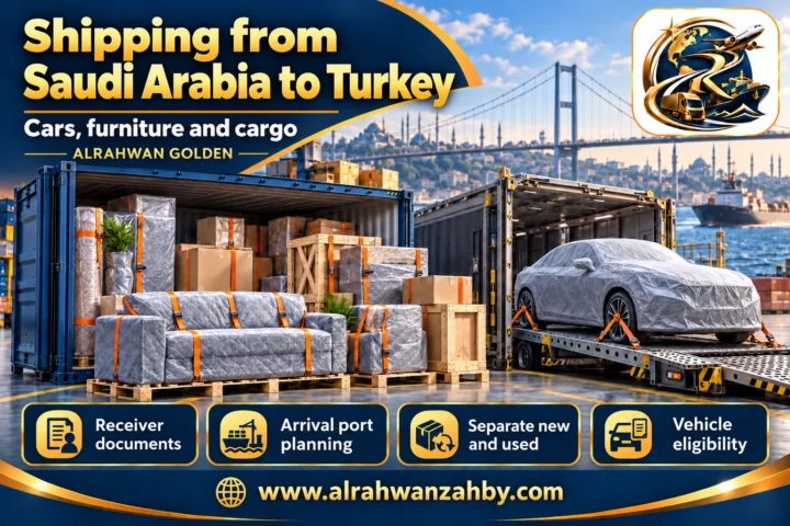 Cars, furniture and cargo — Shipping from Saudi Arabia to Turkey