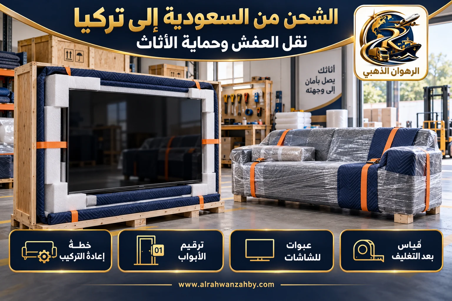 نقل العفش وحماية الأثاث، الشحن من السعودية إلى تركيا