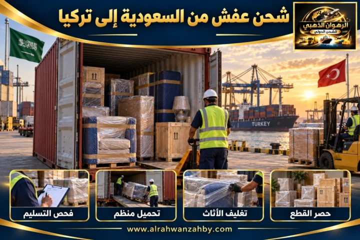 شحن عفش من السعودية إلى تركيا